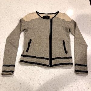 JACK - Brown Long Sleeve Sweater - Leather Detail - XS